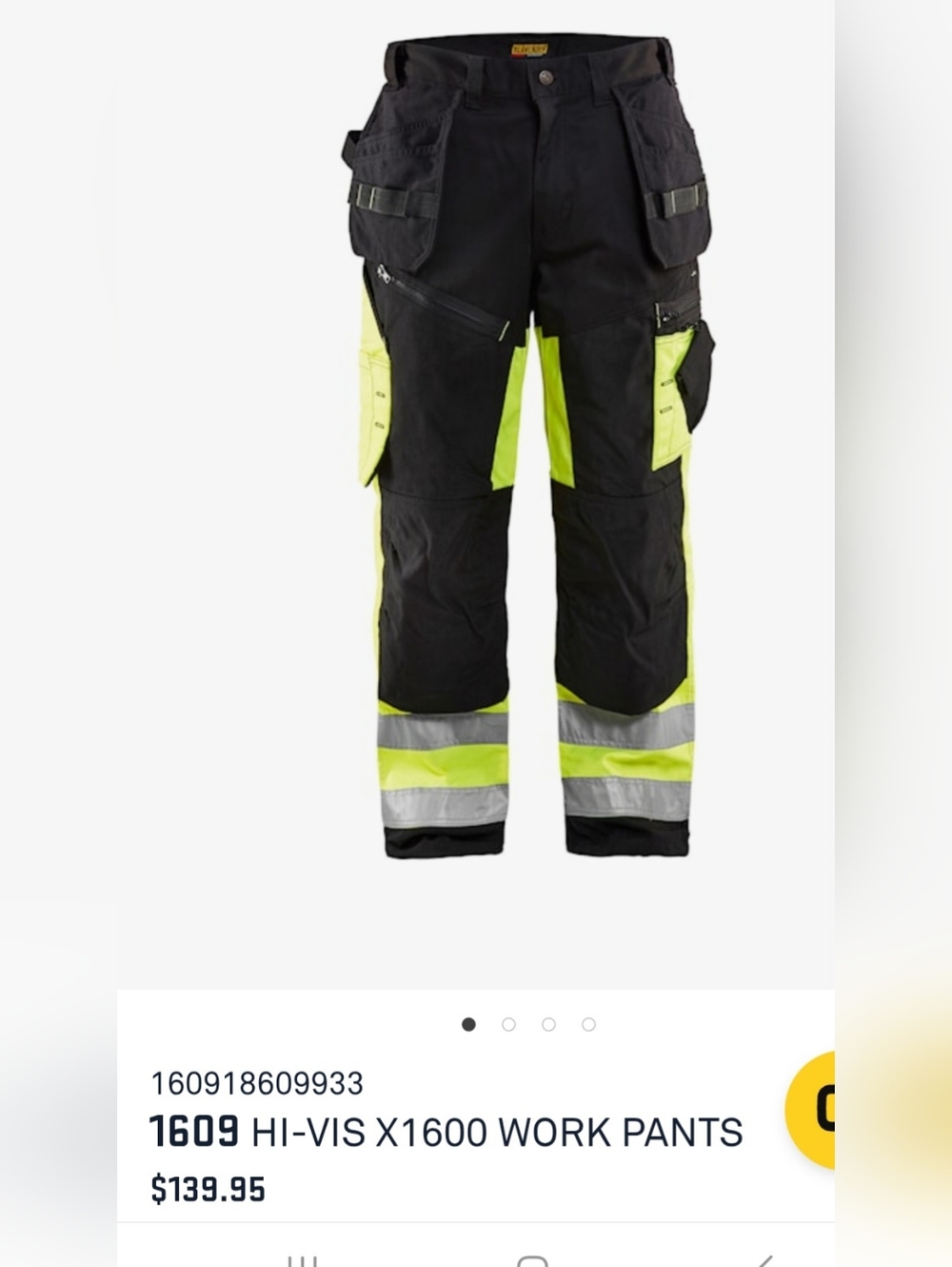Hi-Vis Black & Yellow Work Cargo Pants